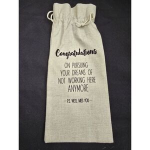 Rustic Fabric  Drawstring Wine Gift Bag